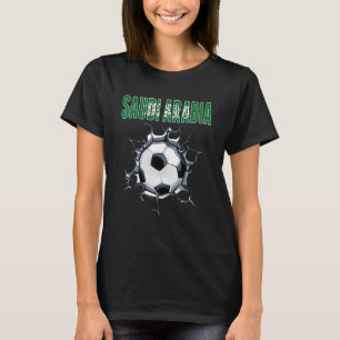 Saudi Arabia Soccer Fans - Saudi Football In Crack T-Shirt