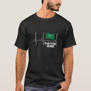 Saudi Arabia Soccer Flag Heartbeat T-Shirt