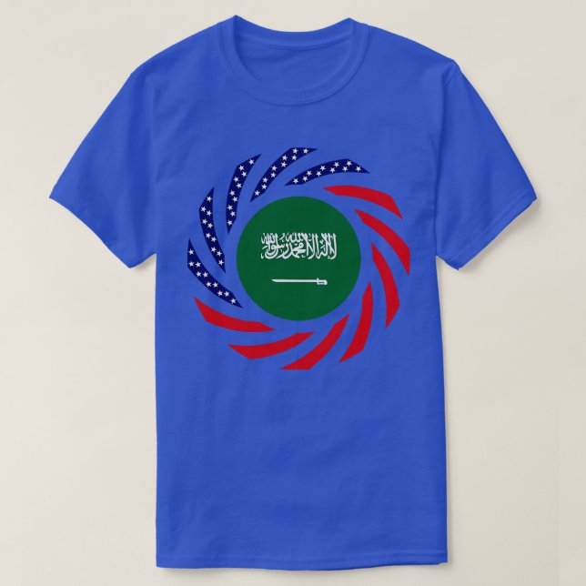 Saudi Arabian American Multinational Patriot Flag  T-Shirt (Design Front)