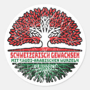 Saudi-Arabien Saudi-arabisch Schweizer Schweiz Classic Round Sticker