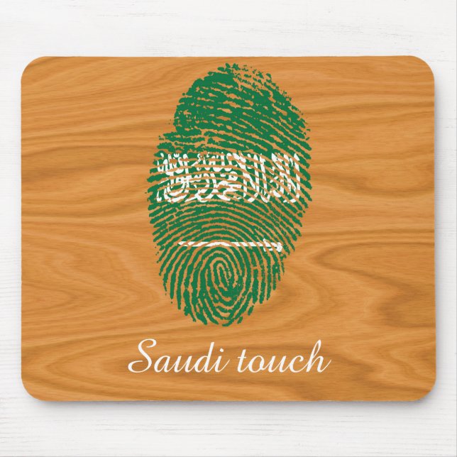 Saudi touch fingerprint flag mouse pad (Front)