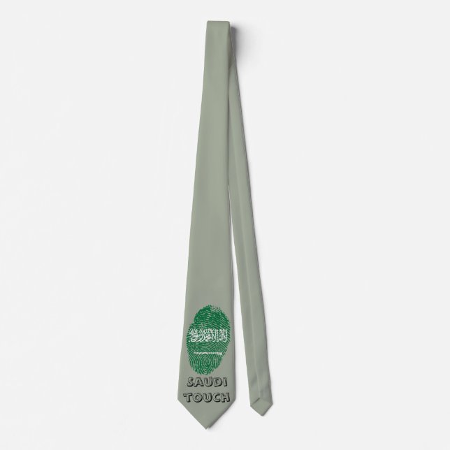 Saudi touch fingerprint flag tie (Front)