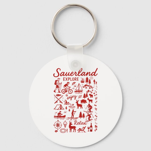 Sauerland Accessory Travel Or Hiking In The Sauerl Keychain (Front)