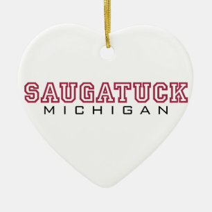 Saugatuck MI - Letters Ceramic Ornament