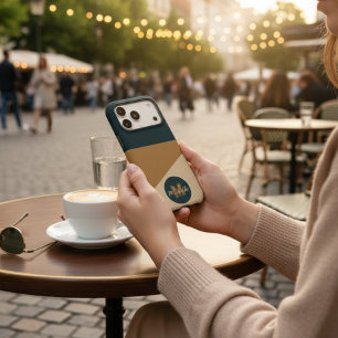 sauge monogrammée Vert Beige vintage bloc de coule