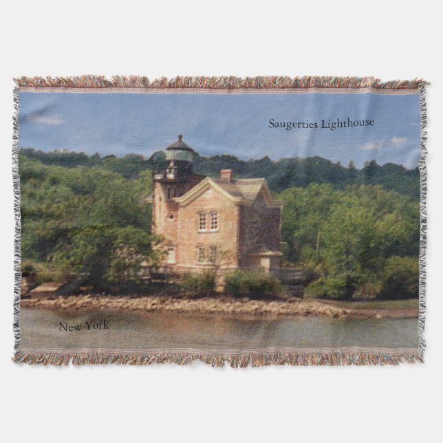 Saugerties Lighthouse woven blanket (Front)
