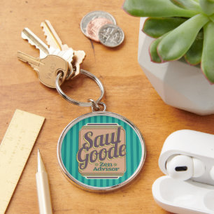 Saul Goode Zen Advisor Aqua Stripes BG Keychain