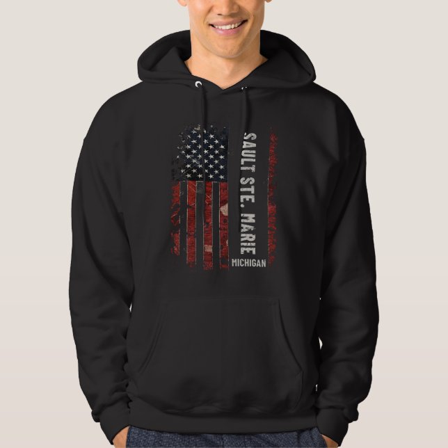 Sault Ste. Marie Michigan Hoodie (Front)