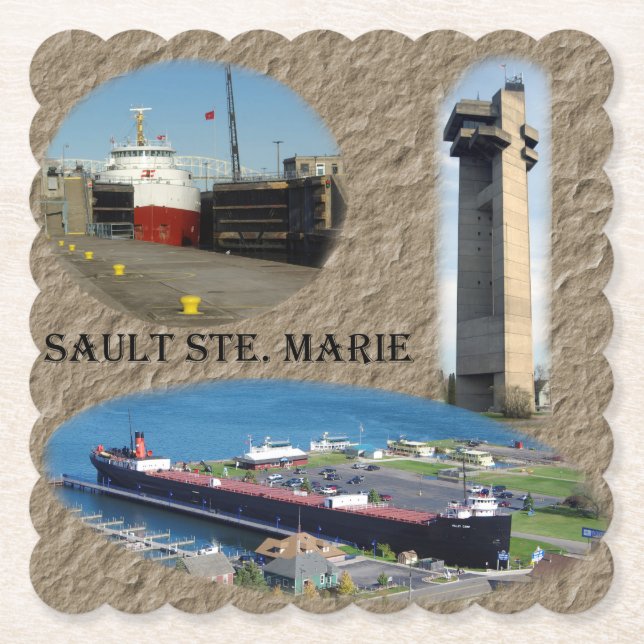 Sault Ste. Marie paper coaster (Front)