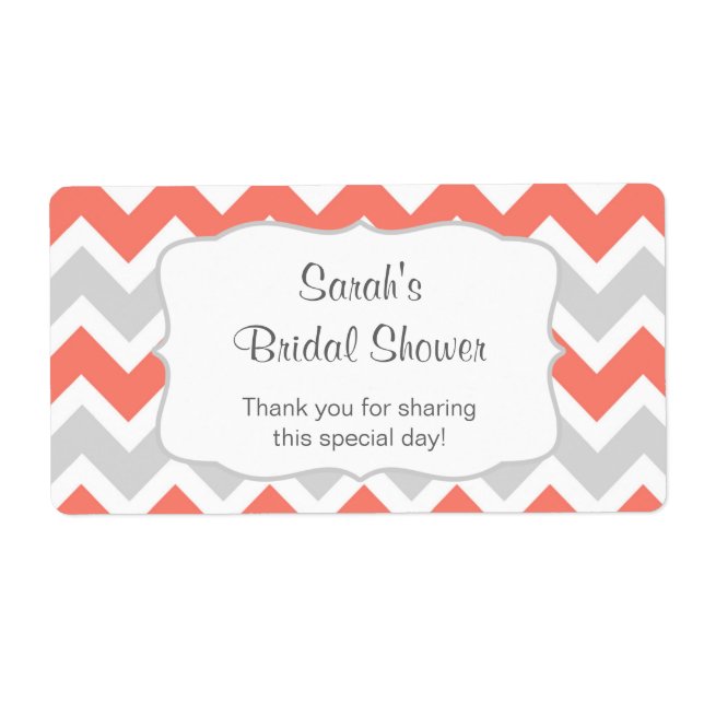 Saumon Bouteille d'eau Chevron ou faveur - u perso (Devant)