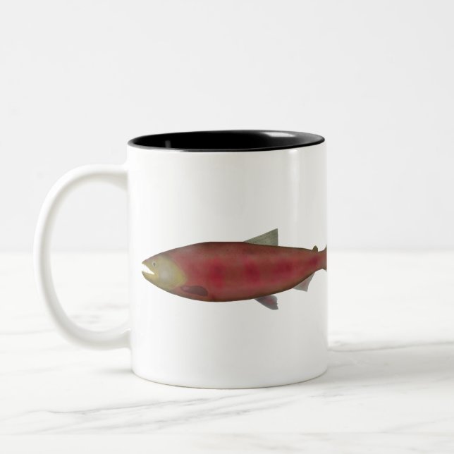 Saumon Chinook - Mug de café à deux tons de phase  (Gauche)