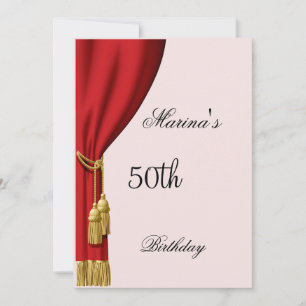 Saumon et rideau rouge Invitation tous les Anniver