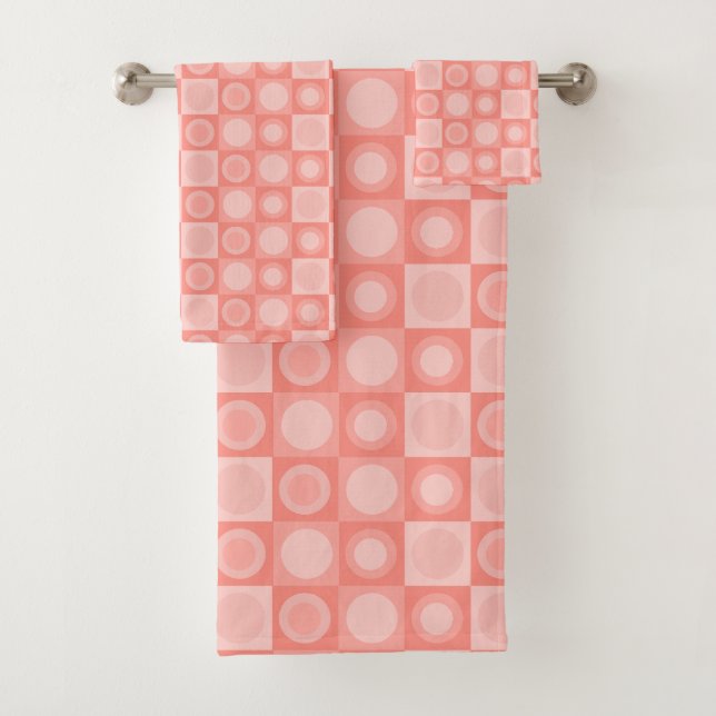 Saumon Motif géométrique MCM rétro rose (En situation)