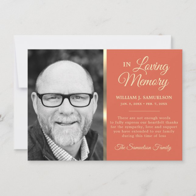 Saumon Sympathy Funeral Memory MERCI Photo (Devant)