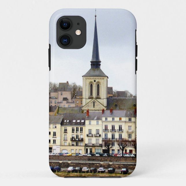 Saumur River Bank Scene iPhone Case (Back)