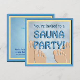 Sauna Party Drôle Pieds Mets Invitation