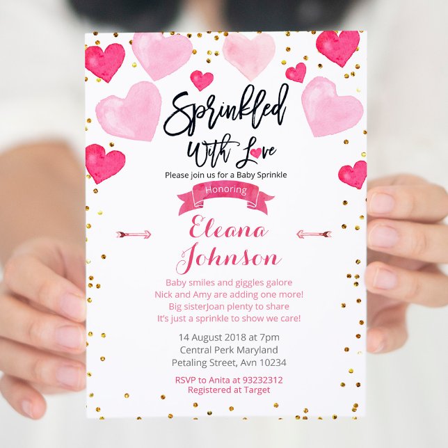Saupoudré d'amour bébé saupoudrer Invitation (Créateur téléchargé)