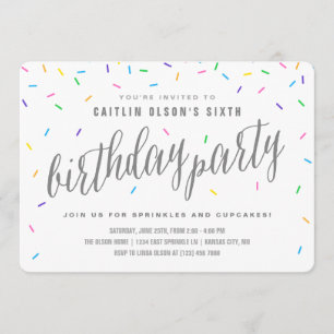 Saupoudrer Confetti Invitations de fête d'annivers