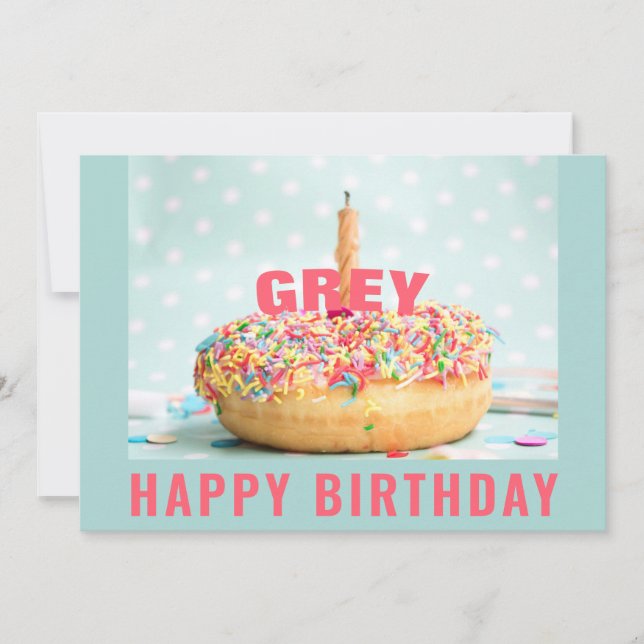 Saupoudrer Donut Birthday Cake 2 Carte de voeux pl (Devant)