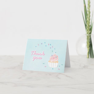 Saupoudrer la carte de remerciements de cupcake
