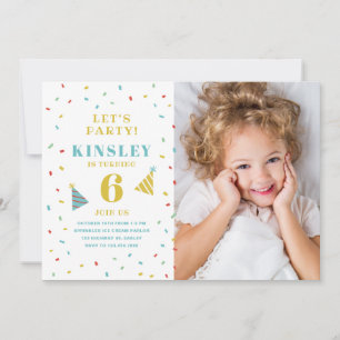 Saupoudrer les enfants photo invitation fête d'ann