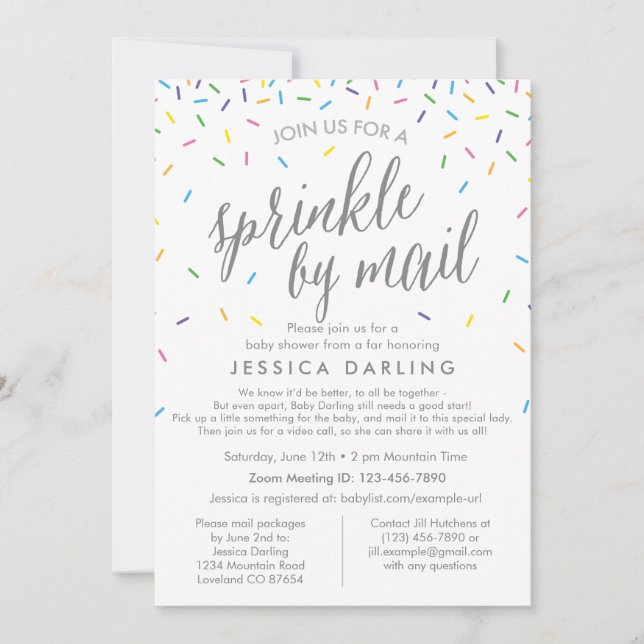 Saupoudrer par Baby shower postal Invitation (Devant)