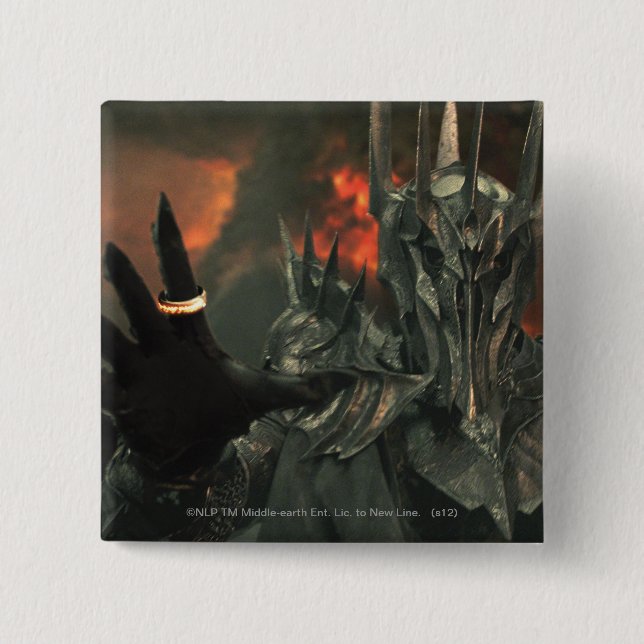 Sauron wth Hand 2 Inch Square Button (Front)