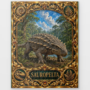 Sauropelta Dinosaur, Jewelled Heirloom Art Jigsaw Puzzle
