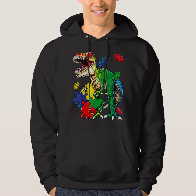 Saurus Dinosaur Saurus Autism Awareness Hoodie (Front)
