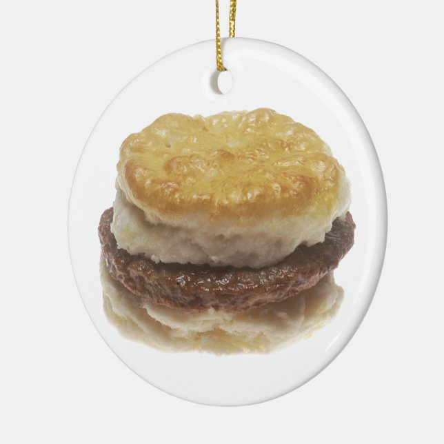 Sausage Biscuit Ceramic Ornament (Left)