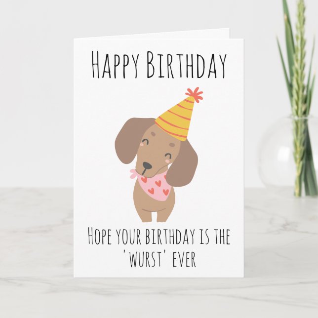 sausage dog birthday cards (Front)