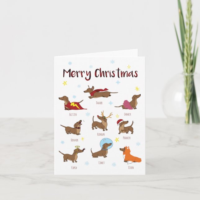 Sausage Dog Christmas Card (Front)
