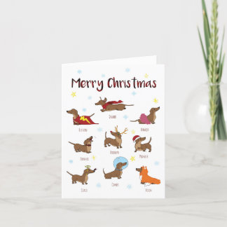 Sausage Dog Christmas Card