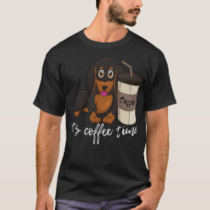 Sausage Dog Coffee time Dachshund catlove coffee T-Shirt