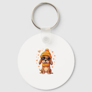 Sausage Dog Heart Doxie Girl Valentine's Day Women Keychain