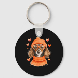 Sausage Dog Heart Doxie Girl Valentine's Day Women Keychain