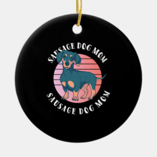 Sausage Dog Mom Ceramic Ornament