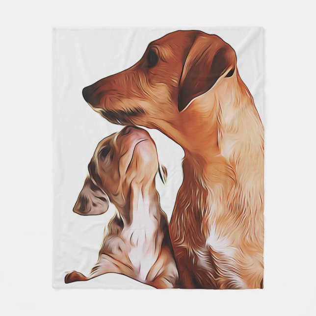 Sausage Dog Puppies 7 Weeks Dachshund Birthday Pos Fleece Blanket (Front)