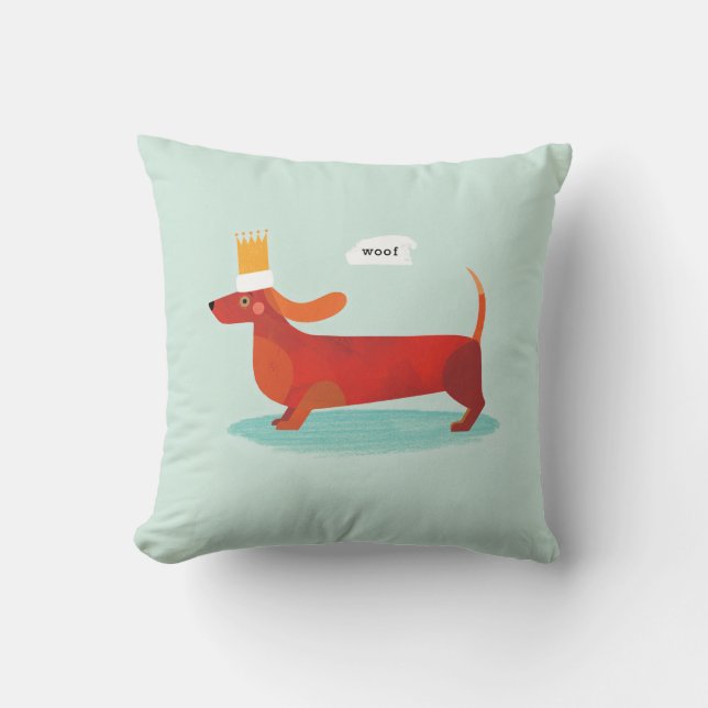 Sausage Dog! Throw Pillow (Front)