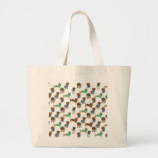 Sausage dogs / dachshunds with jumpers large tote bag