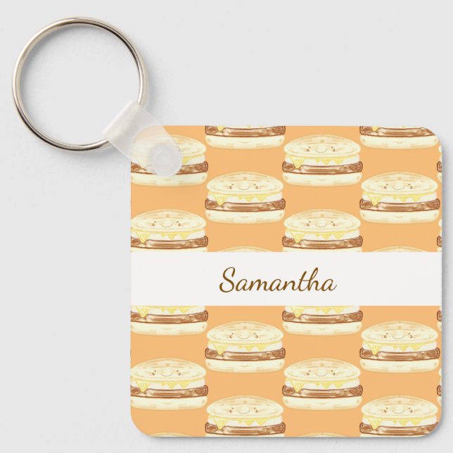 Sausage,Egg And Cheese Sandwich  Keychain (Front)