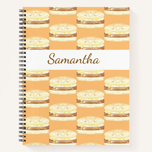 Sausage,Egg And Cheese Sandwich  Notebook (Front)