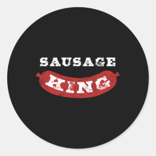 Sausage King Funny Distressed Bbq  Classic Round Sticker