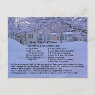 Sausage & Leek Soup Recipe Postcard