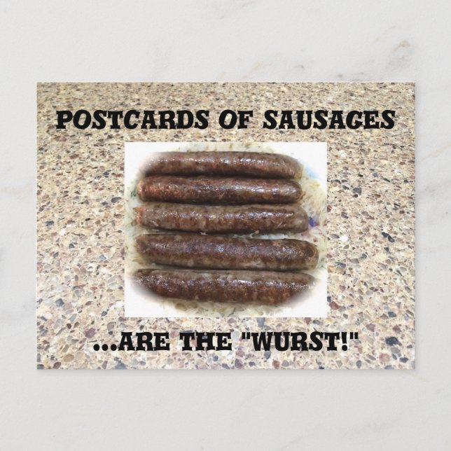 Sausage meat,  Funny Food Postcard, Postcrossing, Postcard (Front)