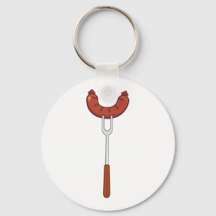 Sausage On A Fork Keychain