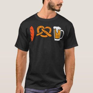 Sausage Pretzel I Love Oktoberfest German Bavarian T-Shirt