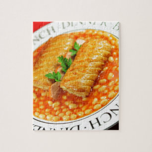 Sausage rolls and baked beans jigsaw puzzle