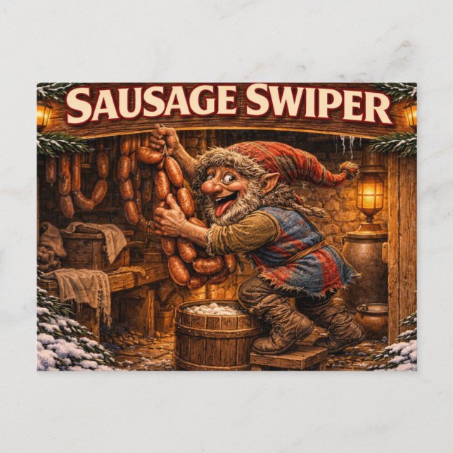 Sausage Swiper Yule Lad postcard (Front)