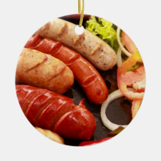 Sausages Ceramic Ornament